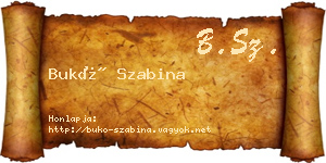 Bukó Szabina névjegykártya