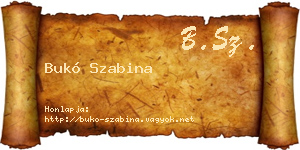 Bukó Szabina névjegykártya